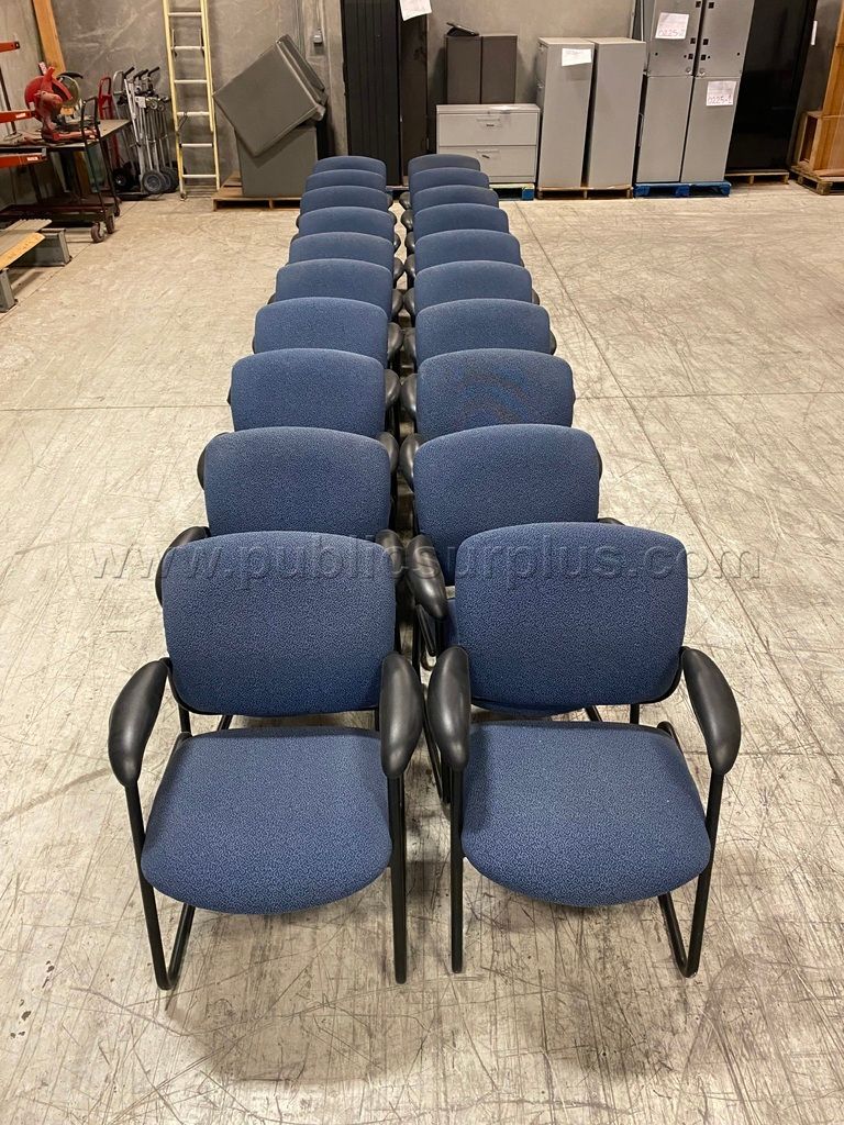 LOT OF (20) HON BLUE CLOTH CHAIRS - photo 1