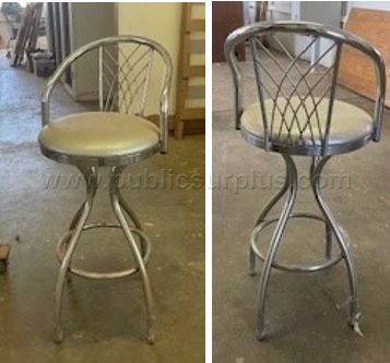 LOT 208  metal stool vinyl upholstery x2 - photo 1