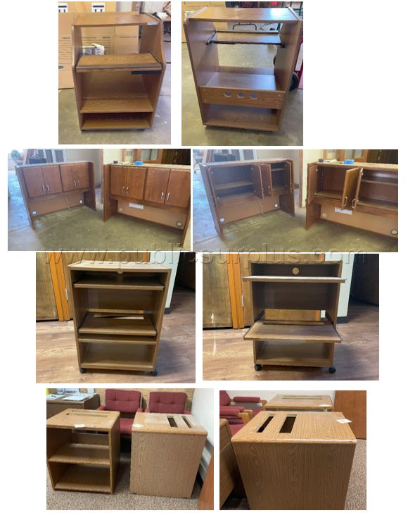 LOT 222  Wood desk hutch & cabs - photo 1