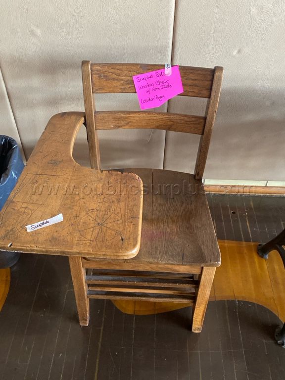 Wooden Chair w/ Arm Desk - photo 1