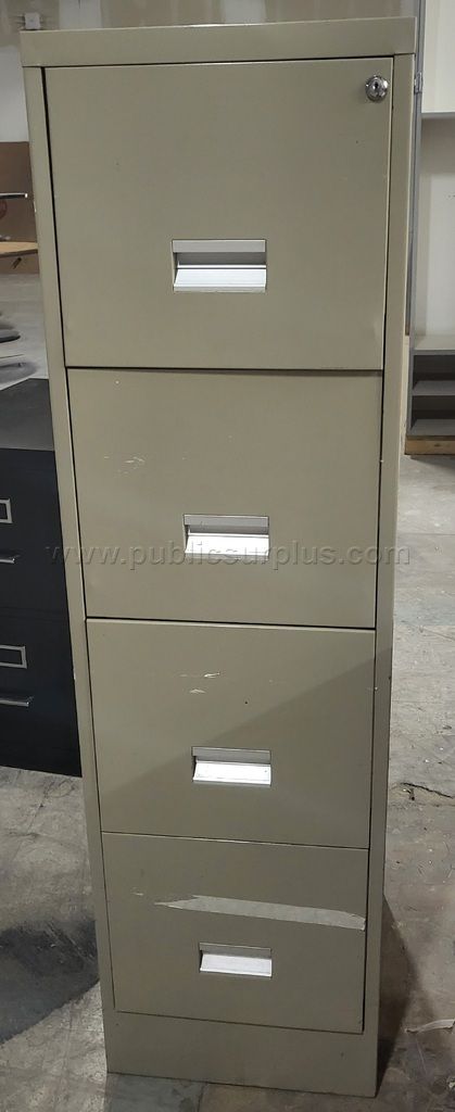 Used Beige 4 Drawer File Cabinet - photo 1