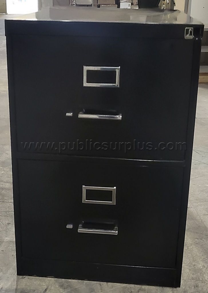 Used Black 2 Drawer File Cabinet - photo 1
