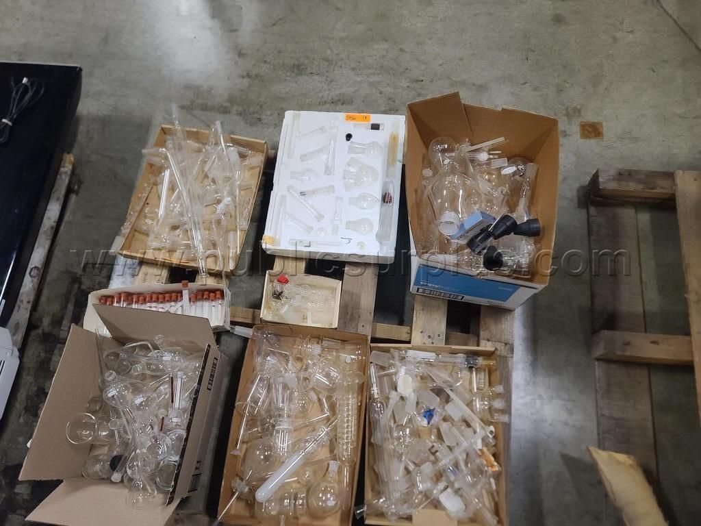Bulk Laboratory Glassware Lot - Flasks Tubes Adapters Chemistry Lab Equipment - photo 1