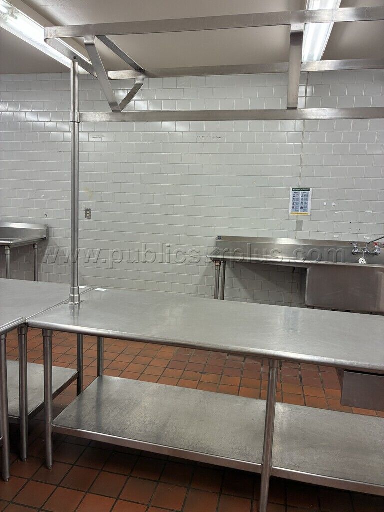 SN 8ft Stainless Steel worktable with pot rack - photo 1