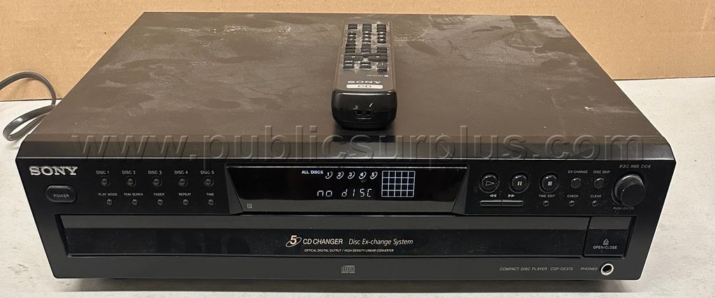Vintage Sony CDP-CE375 5-CD Changer Player w/Remote - photo 1