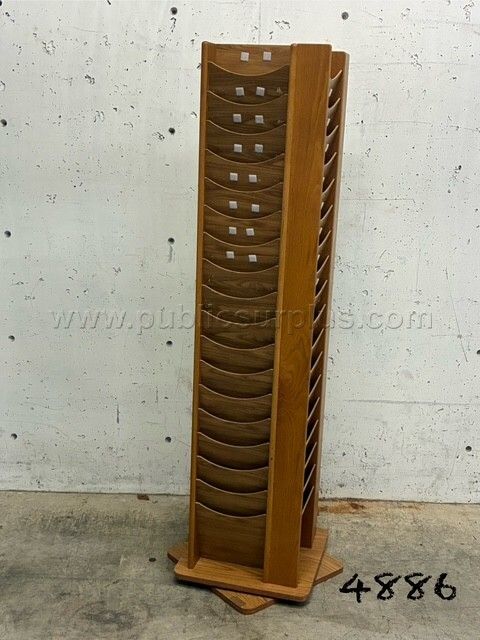 Heavy-Duty 4-Sided Rotating Wooden Literature Carousel - photo 1
